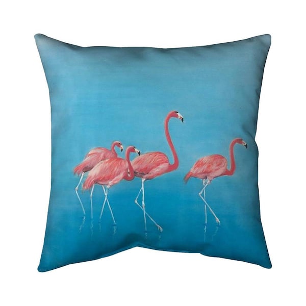 Fondo 26 x 26 in. Four Flamingos-Double Sided Print Indoor Pillow - FO2773547