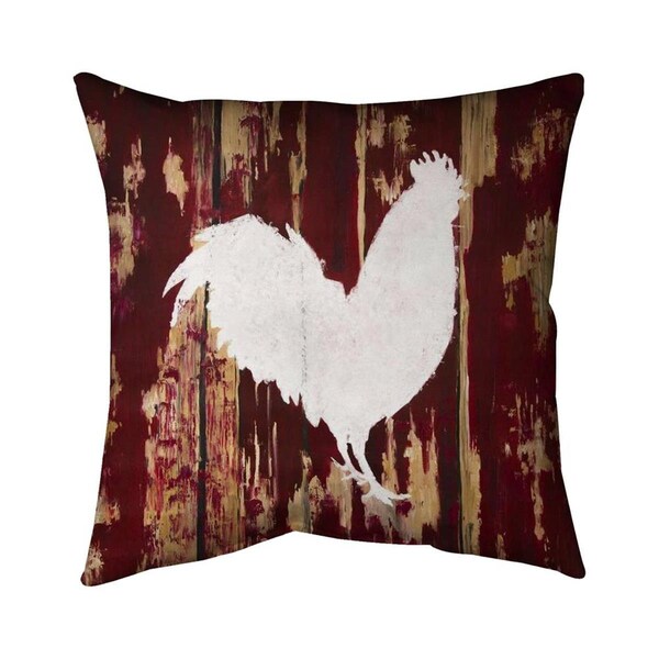 Begin Home Decor 20 x 20 in. Rooster Silhouette-Double Sided Print Indoor Pillow - 5541-2020-AN507