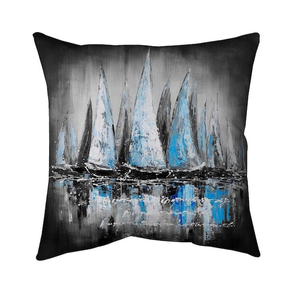 Begin Home Decor 26 x 26 in. Blue Sailboats-Double Sided Print Indoor Pillow - 5541-2626-CO27