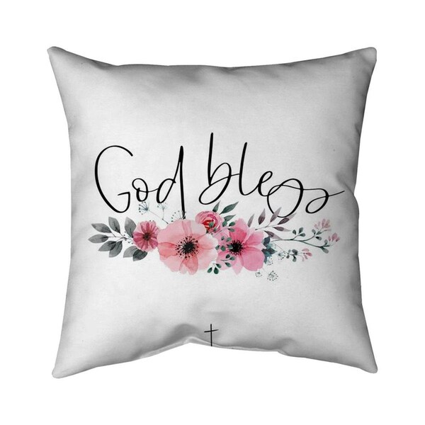 Begin Home Decor 26 x 26 in. God Bless-Double Sided Print Indoor Pillow - 5541-2626-QU33