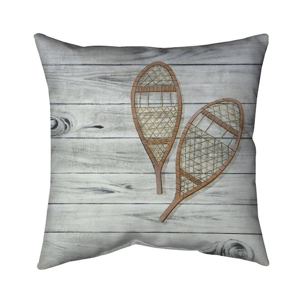 Fondo 26 x 26 in. Snowshoes-Double Sided Print Indoor Pillow - FO2793171