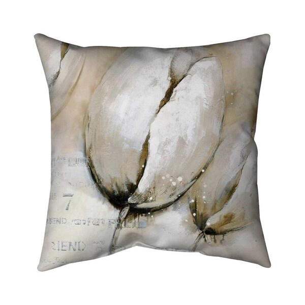 Fondo 20 x 20 in. Tulips with Typography-Double Sided Print Indoor Pillow - FO3325563