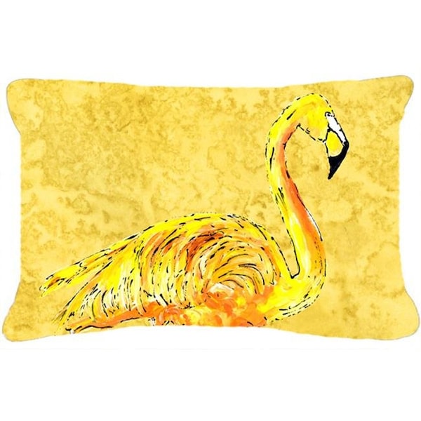 Jensendistributionservices 12 x 16 In. Flamingo on Yellow Indoor & Outdoor Fabric Decorative Pillow - MI713010