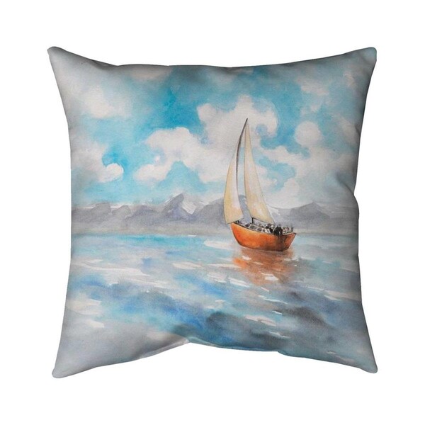 Begin Home Decor 26 x 26 in. Sailboat Landscape-Double Sided Print Indoor Pillow - 5541-2626-CO76