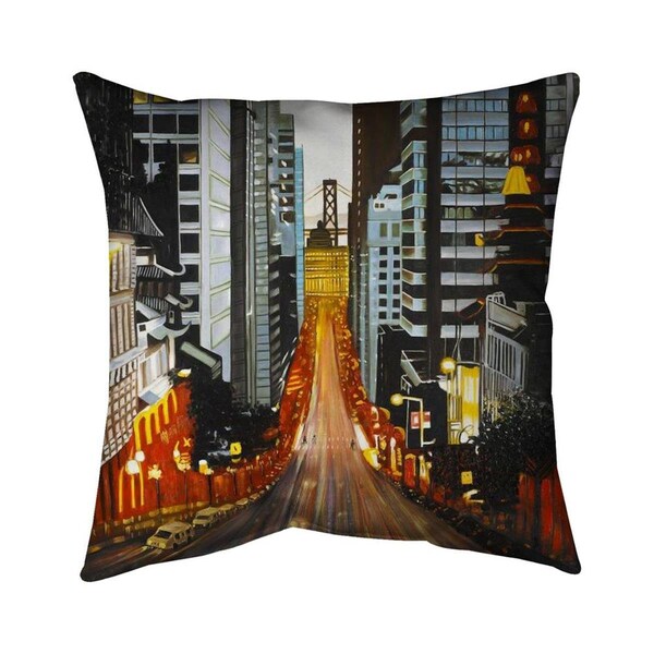 Begin Home Decor 20 x 20 in. San Francisco by Night-Double Sided Print Indoor Pillow - 5541-2020-CI357