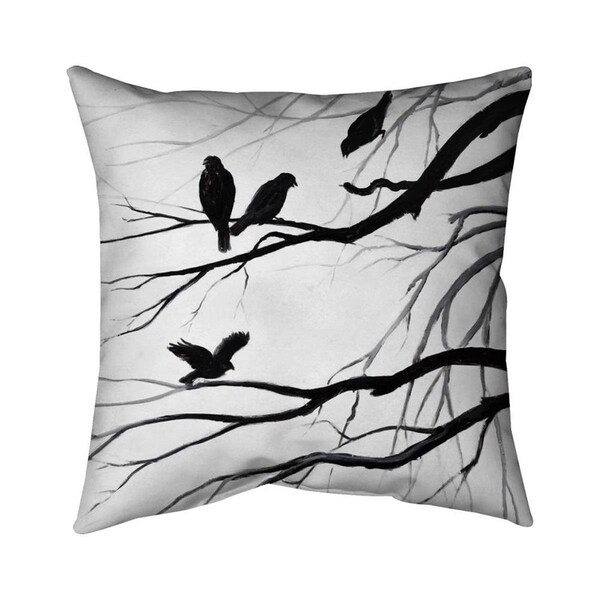 Begin Home Decor 26 x 26 in. Silhouette of Birds-Double Sided Print Indoor Pillow - 5541-2626-AN223