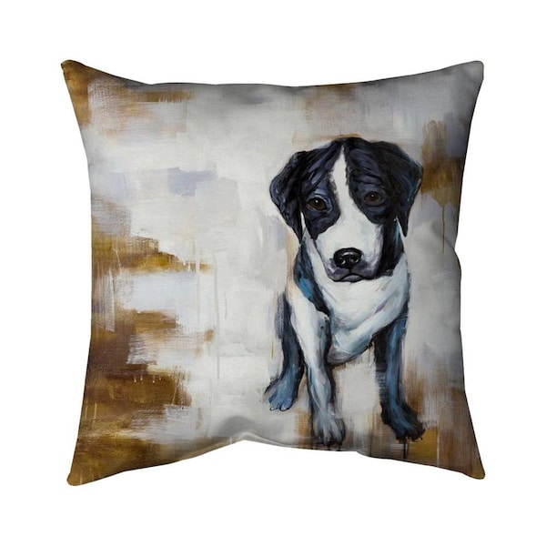 Fondo 20 x 20 in. Sitting Dog-Double Sided Print Indoor Pillow - FO2791821
