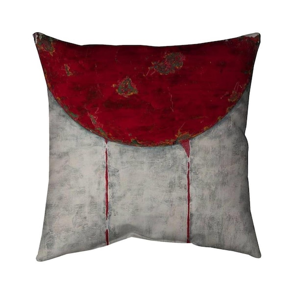 Fondo 26 x 26 in. Red Half Circle-Double Sided Print Indoor Pillow - FO2790692