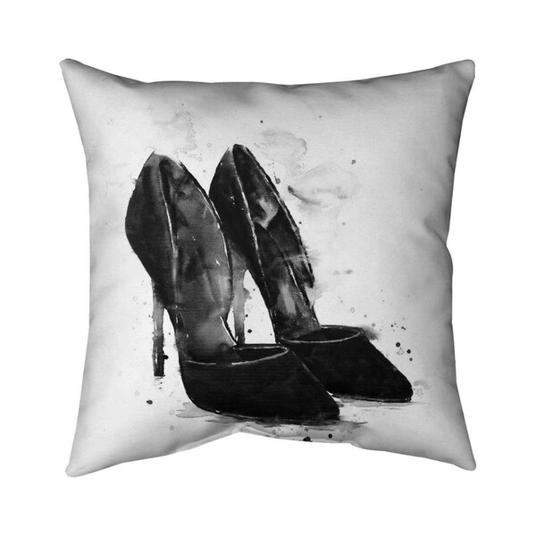 Begin Home Decor 26 x 26 in. Black Pumps-Double Sided Print Indoor Pillow - 5541-2626-FA35