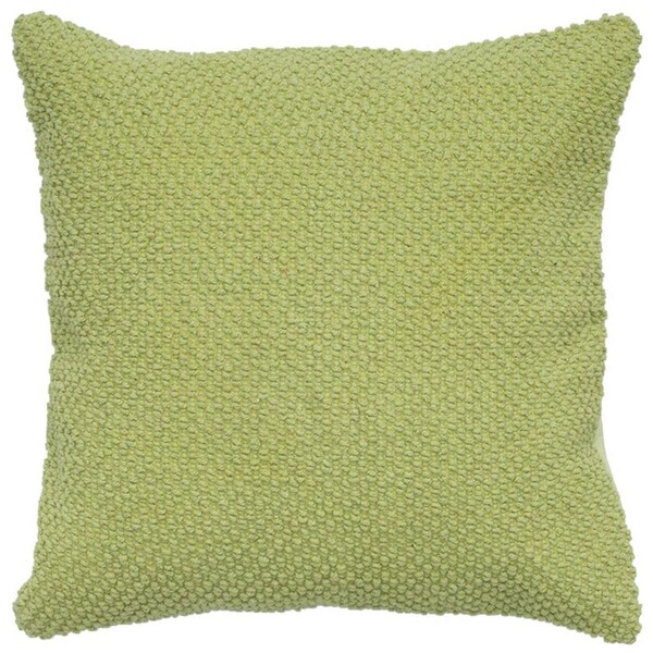Homeroots Green Nubby Textured Modern Throw Pillow - 403129
