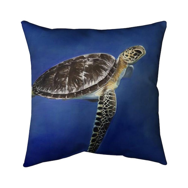 Fondo 26 x 26 in. Turtle in the Ocean-Double Sided Print Indoor Pillow - FO2775475