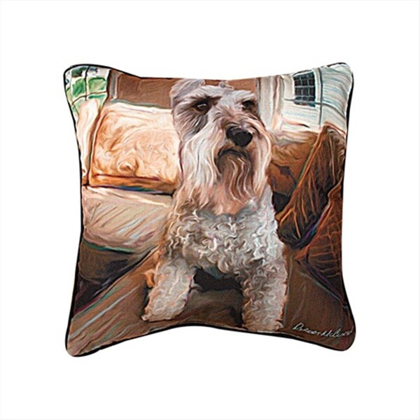 Manual Woodworkers & Weavers Manual Woodworkers and Weavers SLSHNZ Paws And Whiskers Schnauzer Printed Pillow 18 X 18 in. - SLSHNZ