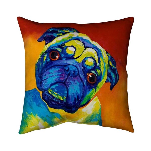 Fondo 20 x 20 in. Curious Pug-Double Sided Print Indoor Pillow - FO2801096