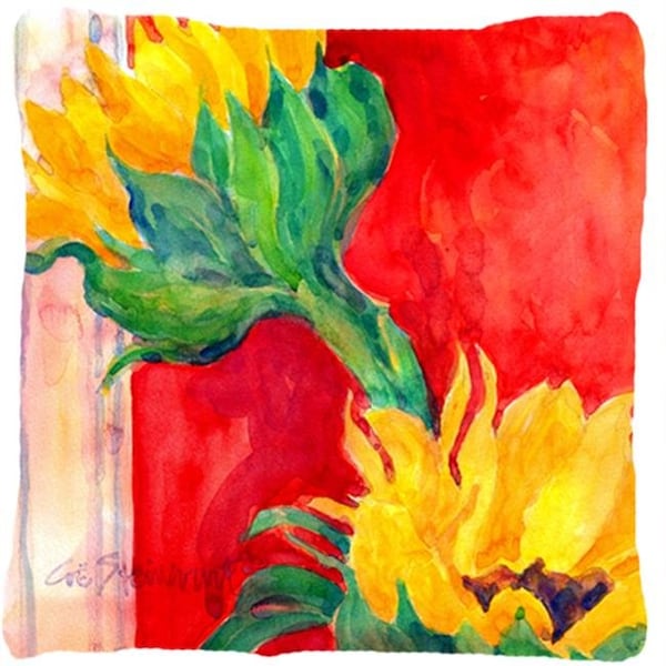 Carolines Treasures Carolines Treasures 6111PW1414 Flower - Sunflower Decorative Indoor & Outdoor Fabric Pillow - 6111PW1414