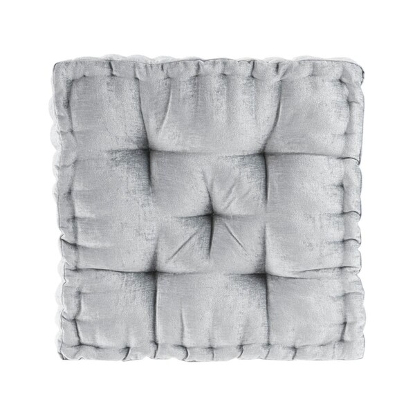 Intelligent Design 20 x 20 in. Poly Chenille Square Floor Pillow Cushion - Grey - ID31-1527