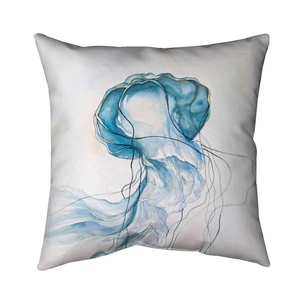 Begin Home Decor 20 x 20 in. Jellyfish Moving-Double Sided Print Indoor Pillow - 5541-2020-AN271