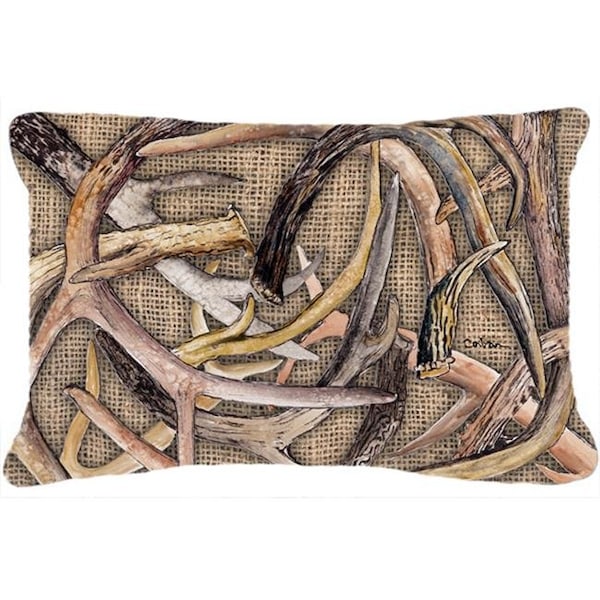 Carolines Treasures Carolines Treasures 8732PW1216 Deer Horns Indoor & Outdoor Fabric Decorative Pillow - 8732PW1216