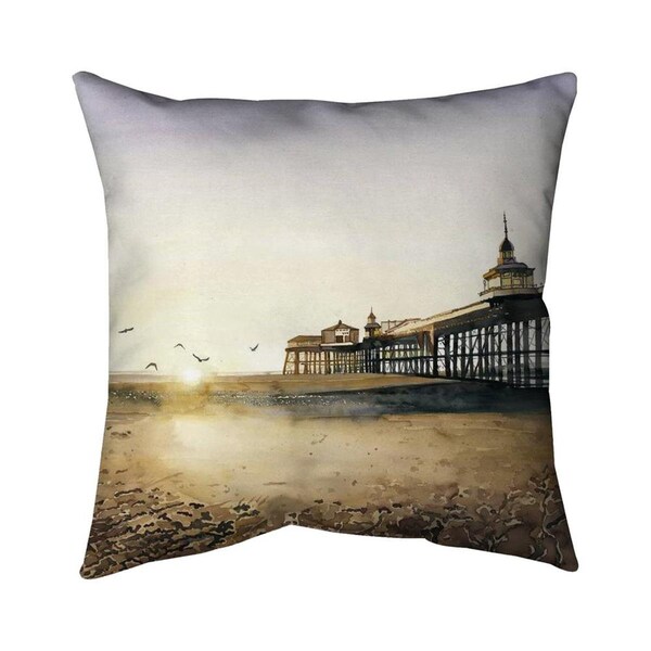 Begin Home Decor 20 x 20 in. Sunset At The Beach-Double Sided Print Indoor Pillow - 5541-2020-CO145