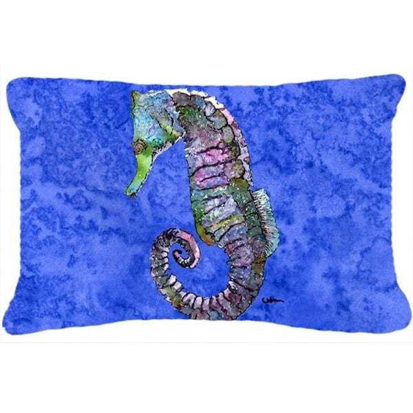 Carolines Treasures Carolines Treasures 8639PW1216 Seahorse Indoor & Outdoor Fabric Decorative Pillow - 8639PW1216