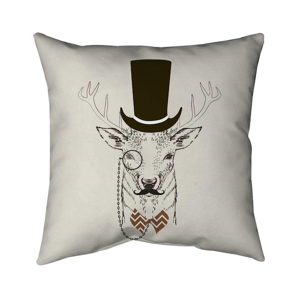 Begin Home Decor 26 x 26 in. Aristocrat Roe Deer-Double Sided Print Indoor Pillow - 5541-2626-AN58