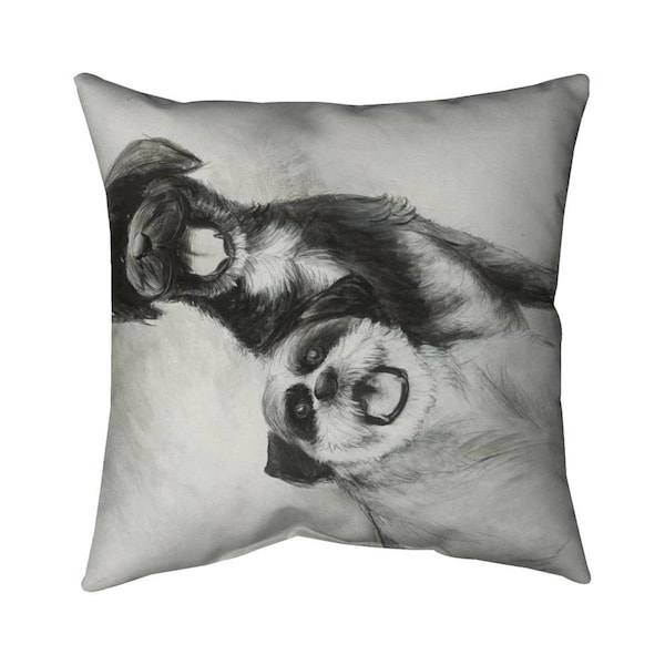 Fondo 20 x 20 in. Happy Dogs Sketch-Double Sided Print Indoor Pillow - FO2793599