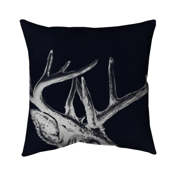 Begin Home Decor 20 x 20 in. Blue Roe Deer Plume-Double Sided Print Indoor Pillow - 5541-2020-AN474-1
