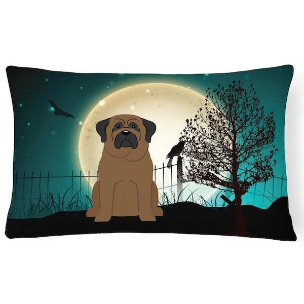 Micasa Halloween Scary Bullmastiff Canvas Fabric Decorative Pillow - MI893592