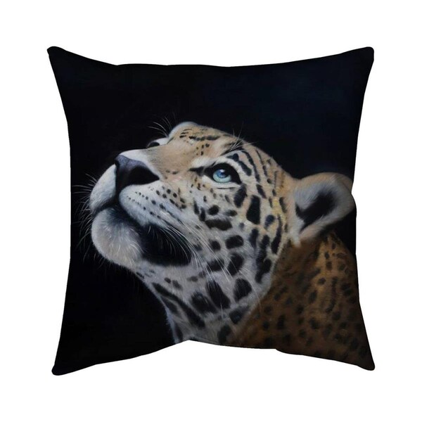 Begin Home Decor 26 x 26 in. Realistic Leopard Face-Double Sided Print Indoor Pillow - 5541-2626-AN417