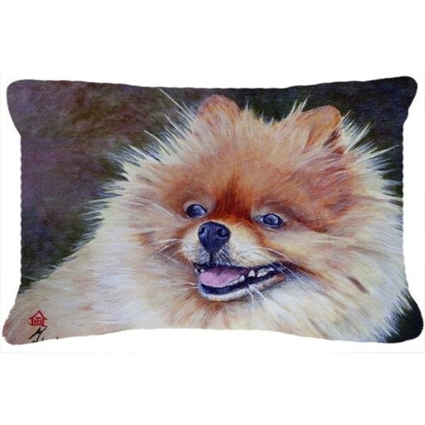Carolines Treasures Carolines Treasures MH1056PW1216 Pomeranian Head Fabric Decorative Pillow - MH1056PW1216