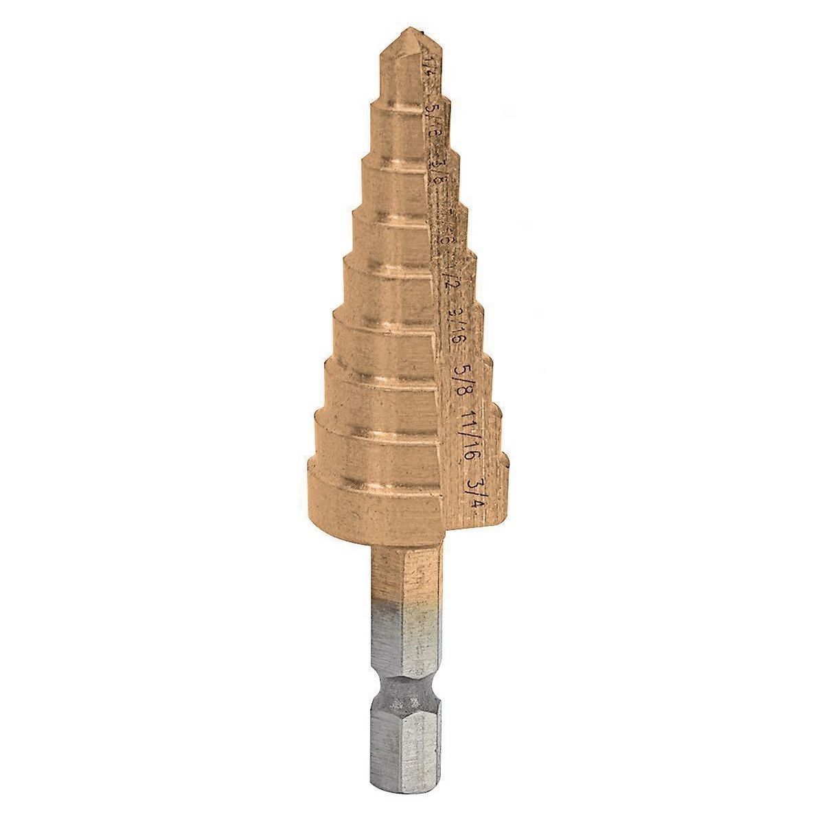 Broca escalonada de titanio Warrior de 1/4 a 3/4 de pulgada (9 pasos) - 44460