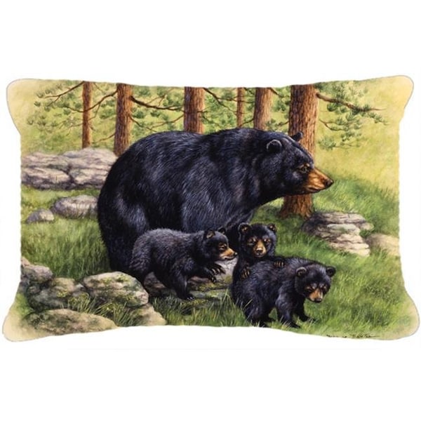 Carolines Treasures Carolines Treasures BDBA0114PW1216 Black Bears by Daphne Baxter Fabric Decorative Pillow - BDBA0114PW1216