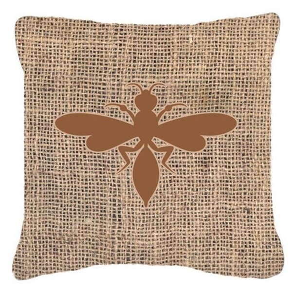 Carolines Treasures Carolines Treasures BB1054-BL-BN-PW1818 18 x 18 in. Wasp Burlap And Brown Indoor & Outdoor Fabric Decorative Pillow - BB1054-BL-BN-PW1818