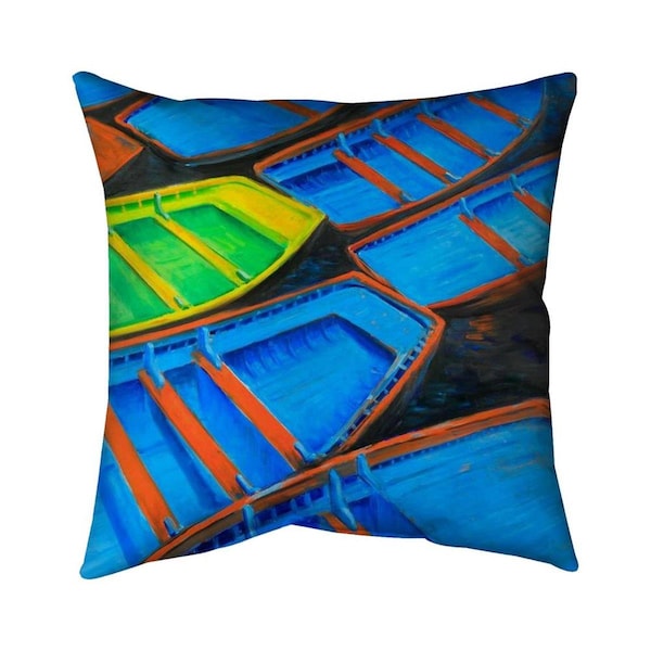 Fondo 20 x 20 in. Small Canoes-Double Sided Print Indoor Pillow - FO2775560