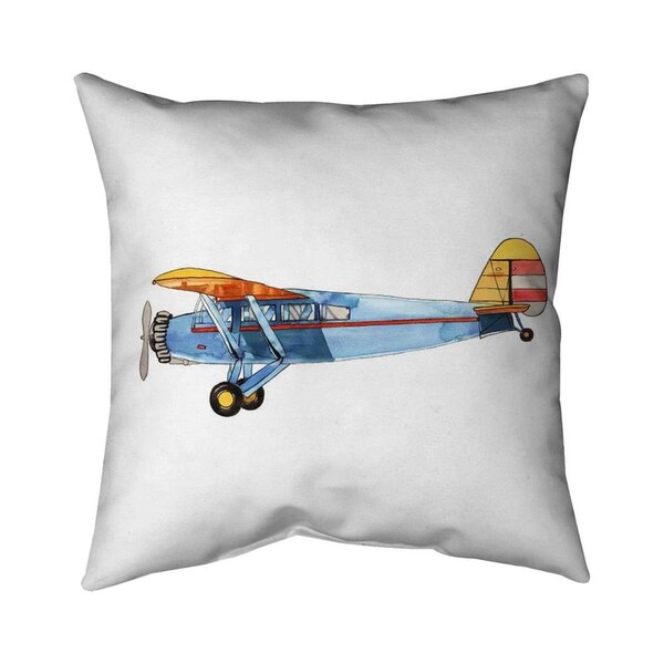 Begin Home Decor 20 x 20 in. Small Blue Plane-Double Sided Print Indoor Pillow - 5541-2020-CH10