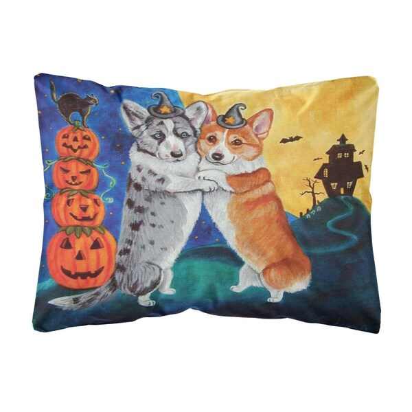 Carolines Treasures Corgi Halloween Scare Fabric Decorative Pillow - 7413PW1216