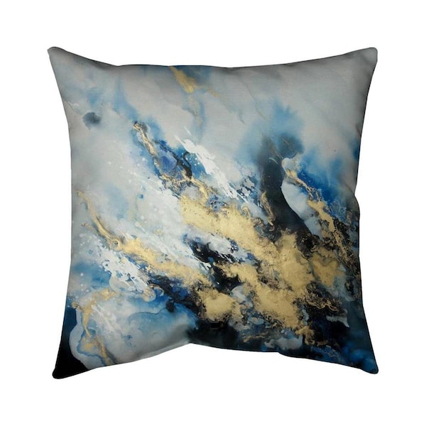 Begin Home Decor 20 x 20 in. Blue Marble-Double Sided Print Indoor Pillow - 5541-2020-AB62