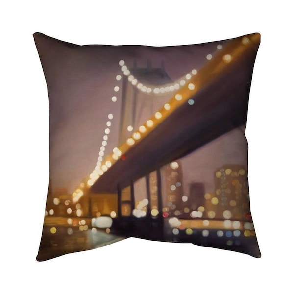 Fondo 26 x 26 in. New-York At Night-Double Sided Print Indoor Pillow - FO2773682