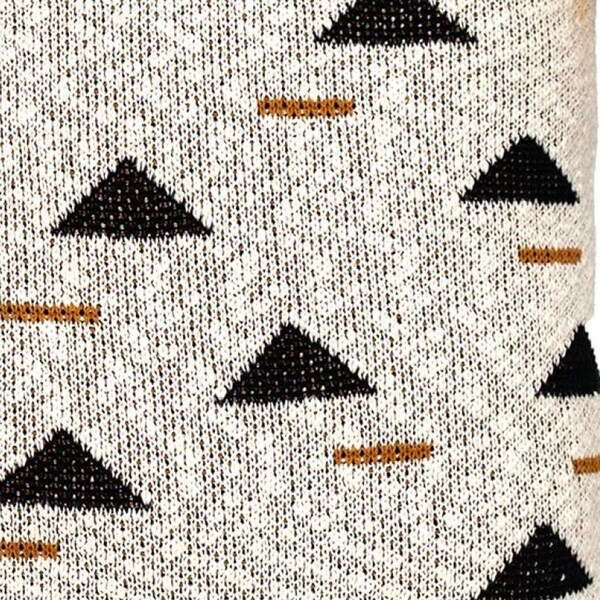 Homeroots 20 x 20 x 4 in. Beige, Black & Yellow Natural Knitted Throw Pillow - 383148
