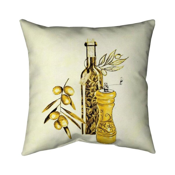 Begin Home Decor 20 x 20 in. Olive Oil & Pepper-Double Sided Print Indoor Pillow - 5541-2020-GA12