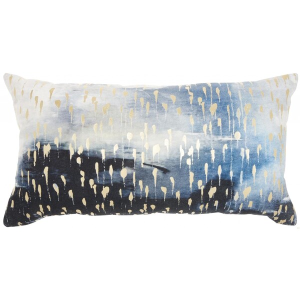 Homeroots 14 x 26 in. Blue Abstract Lumbar Pillow - 385930