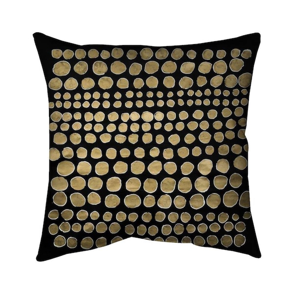 Begin Home Decor 26 x 26 in. Dots on Gold-Double Sided Print Indoor Pillow - 5541-2626-AB112