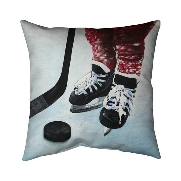 Begin Home Decor 20 x 20 in. Young Hockey Player-Double Sided Print Indoor Pillow - 5541-2020-SP78
