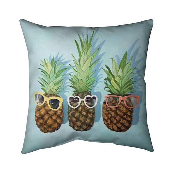 Fondo 20 x 20 in. Summer Pineapples-Double Sided Print Indoor Pillow - FO2792992