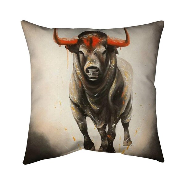 Fondo 20 x 20 in. Fierce Bull-Double Sided Print Indoor Pillow - FO2795261