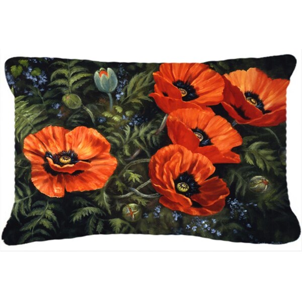 Jensendistributionservices Poppies by Daphne Baxter Fabric Decorative Pillow - MI951333