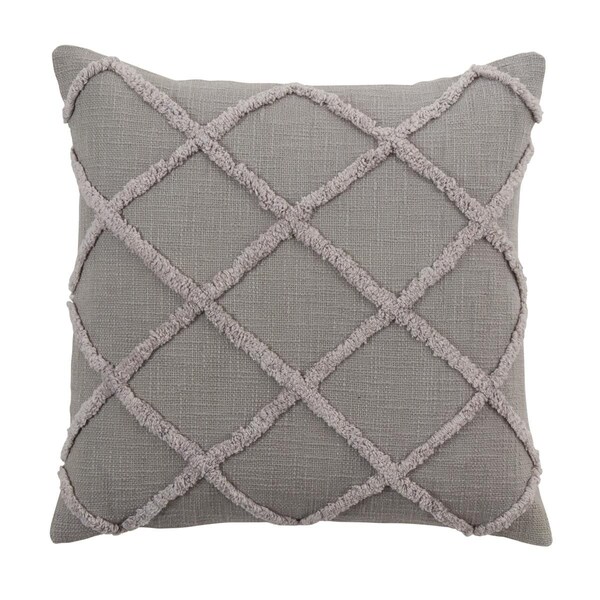 Rlm Distribution 20 in. Diamond Tufted Pillow Cover Grey - HO3198584