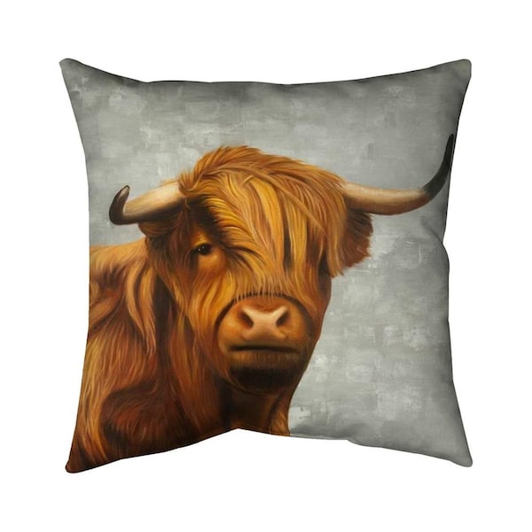 Begin Home Decor 20 x 20 in. Highland Cattle-Double Sided Print Indoor Pillow - 5541-2020-AN315