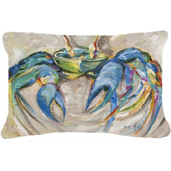 Carolines Treasures Carolines Treasures JMK1089PW1216 Blue Crab Canvas Fabric Decorative Pillow - JMK1089PW1216