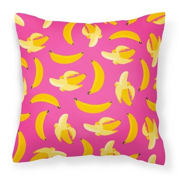 Carolines Treasures Carolines Treasures BB5140PW1818 Bananas on Pink Fabric Decorative Pillow - 18 x 3 x 18 in. - BB5140PW1818