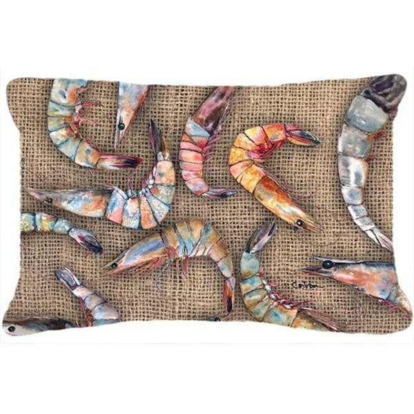 Carolines Treasures Carolines Treasures 8738PW1216 Shrimp Indoor & Outdoor Fabric Decorative Pillow - 8738PW1216
